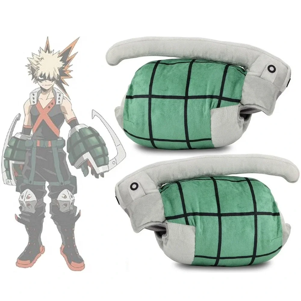 Roffatide Anime Inspired My Hero Academia Plush Cosplay Grenade Shaped Gloves